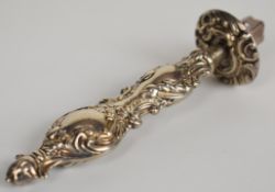 Victorian hallmarked silver sealing wax holder handle, Birmingham 1900, maker Cohen & Charles,