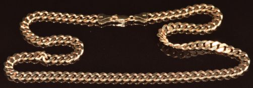 A 9ct gold curb link necklace, 25.6g, 45cm