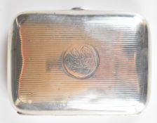 Edward VII hallmarked silver cigarette case, Birmingham 1903, maker G Loveridge & Co, length 9cm,