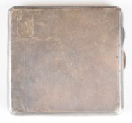 Art Deco hallmarked silver cigarette case with engine turned decoration, Birmingham 1936, maker