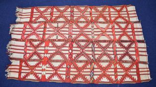 North African wool rug with geometric design, 250 x 144cm