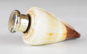 Sampson Mordan & Co novelty hallmarked silver mounted scent bottle, the body made from a white and