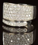 An 18ct white gold ring set with diamonds by Fope, the total diamond weight approximately 0.6ct, 8.