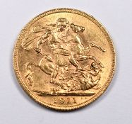 1911 George V gold full sovereign