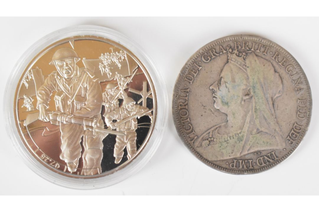 1951 Festival of Britain coin set together with 1900 Queen Victoria crown and probably silver - Image 3 of 5