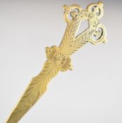 Victorian hallmarked silver gilt berry spoon, London 1900, maker Levesley Brothers, length 20cm,