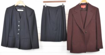 Escada Margaretha Ley ladies suit comprising jacket with matching skirt and trousers, all size 36,