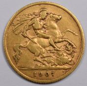 1907 Edward VII gold half sovereign