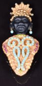Askew of London brooch in the form of a blackamoor figure, 7.2 x 3cm