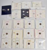 Twenty two Royal Mint Beatrix Potter character 50p coins, in presentation packs