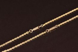 A 9ct gold necklace made up of rope twist and elongated links, 6.2g, 45cm