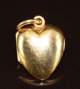 Edwardian 18ct gold heart locket, Birmingham 1902, 3.8g, 1.4 x 2cm