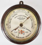 Dollond London Marine Aneroid Barometer, with flag and name of the Shipwrecked Fishermen & Mariners'