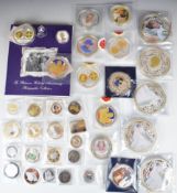 A large collection of Royal commemorative and other silver plated picture coins including