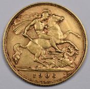 1906 Edward VII gold half sovereign