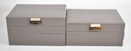 Two Stacker three layer jewellery boxes in Classic Mink