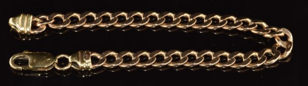 A 9ct gold curb link bracelet, 13.6g, 19cm