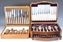 Two canteens of King's pattern silver plated cutlery comprising a six place setting canteen by