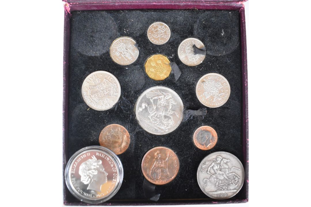 1951 Festival of Britain coin set together with 1900 Queen Victoria crown and probably silver - Image 1 of 5