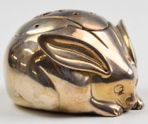 Judith Leiber white metal figural novelty pot pourri formed as a mouse, with removable pierced lid