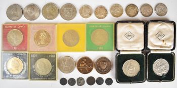 Roman and later world coinage to include Lucius Verus Roman denarius, 19th century European coins,