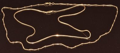 Two 9ct gold necklaces, 6.2g, 40 & 48cm