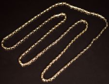 Victorian 9ct rose gold chain, 12.5g, 72cm