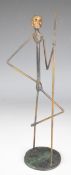 Denis Matthews (Kenyan), bronze study of a tribal warrior with spear, signed and dated 1999 to base,