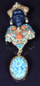Askew of London brooch in the form of a blackamoor woman, 7.5 x 2.6cm