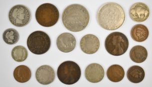 A collection of 19th and early 20thC USA and Canadian coinage to include 1900 and 1907 New Foundland