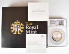 Royal Mint Queen Elizabeth II Platinum Wedding Anniversary 2017 5oz silver proof £10 coin, 65mm,