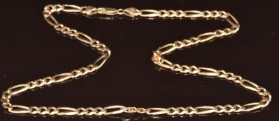 A 9ct gold curb link necklace, 13.9g, 46cm
