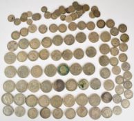 Approximately 895g of pre 1947 English silver coinage, some gradable examples