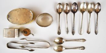 Eight various hallmarked silver tea or coffee spoons including an apostle example, two sets of