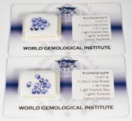 Nineteen loose oval cut natural purple sapphires, total 2.9ct, with W.G.I certificates