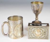 Edward VII hallmarked silver christening tankard, Birmingham 1906, maker Joseph Gloster Ltd,
