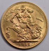 1915 George V gold full sovereign