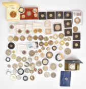 A collection of various commemorative and other coinage including some silver and a £2 piedfort,