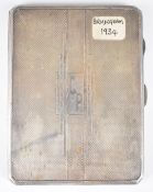 Art Deco hallmarked silver cigarette case, with engine turned decoration, Birmingham 1934, maker