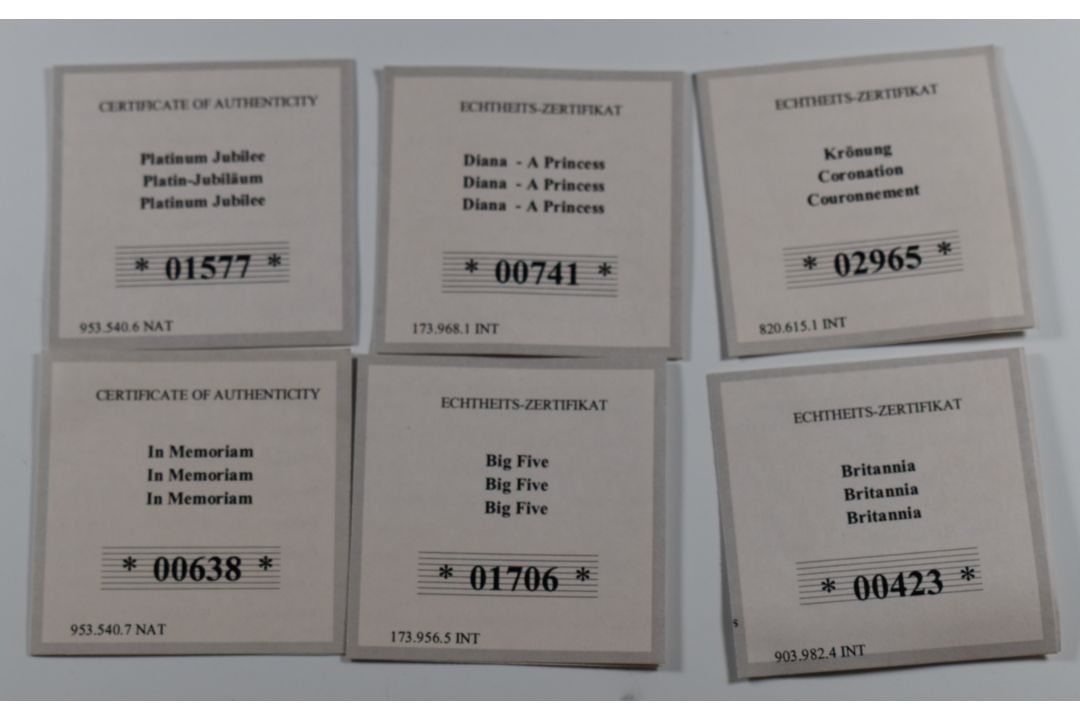 Eight 1/200 oz 999 gold coins and similar, to include Diana, Big Five, In Memoriam and Platinum - Image 9 of 9