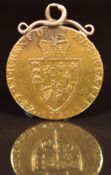 1793 George III gold Guinea with 9ct gold pendant loop, 8.6g