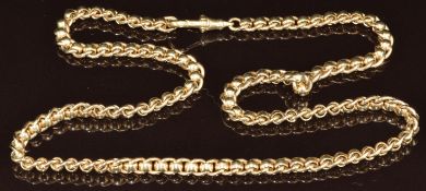 A 9ct gold necklace made up of oval and circular links, 37.1g, 51cm