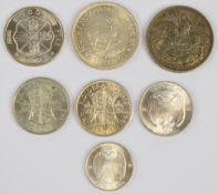 1935 George V 'rocking horse' crown, together with 1948 George VI South Africa 5 shillings, some