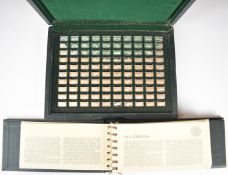 Cased set of silver '100 Greatest Cars' miniature ingots comprising 100 ingots each marked 925,