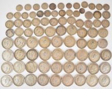 Approximately 725g Georgian, Victorian and later pre-1920 English silver coinage, some gradable