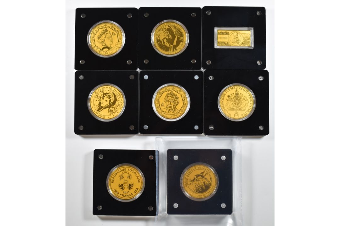 Eight 1/200 oz 999 gold coins and similar, to include Diana, Big Five, In Memoriam and Platinum - Image 1 of 9