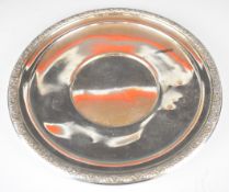 American silver platter with embossed border, marked to base Prelude International sterling H229,