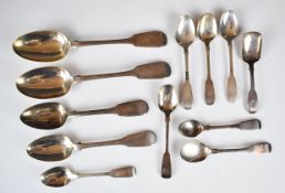 William IV and Victorian hallmarked silver Fiddle pattern cutlery comprising pair of table spoons,