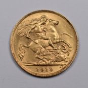 1913 George V gold half sovereign