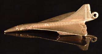 A 9ct gold pendant/ charm in the form of Concorde, 4.9g